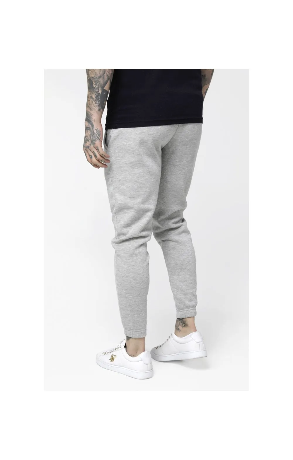 SikSilk Contrast Industry Pleated Joggers - Light Grey Marl sold by Siksilk product image thumbnail 4