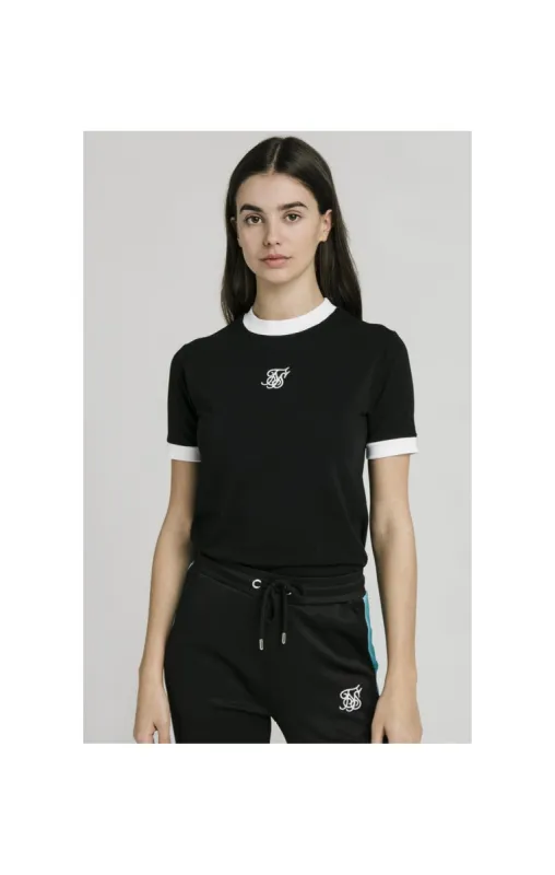 SikSilk Ringer Tee – Black sold by Siksilk