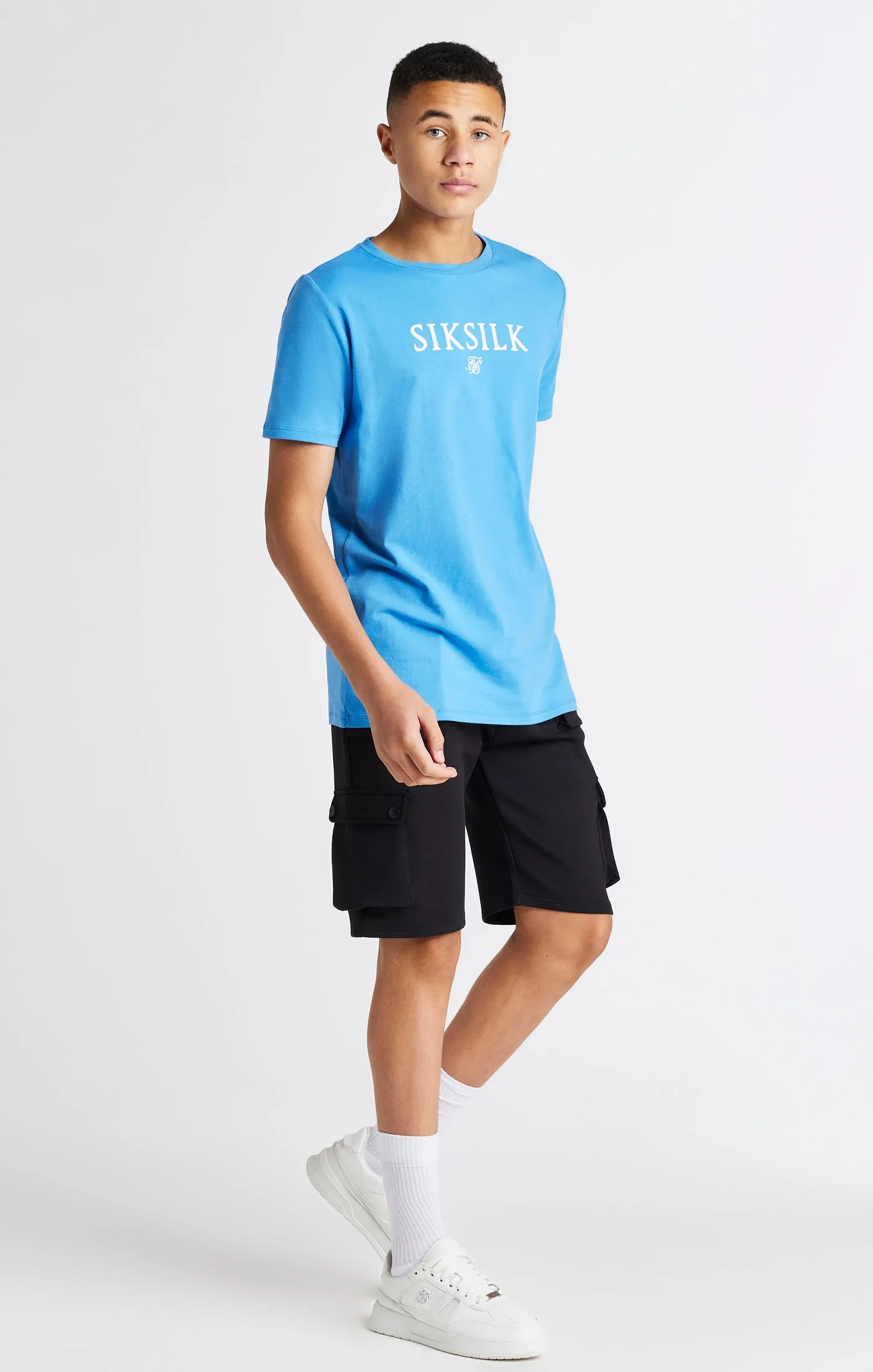 Boys Blue Branded Tee sold by Siksilk product image thumbnail 3