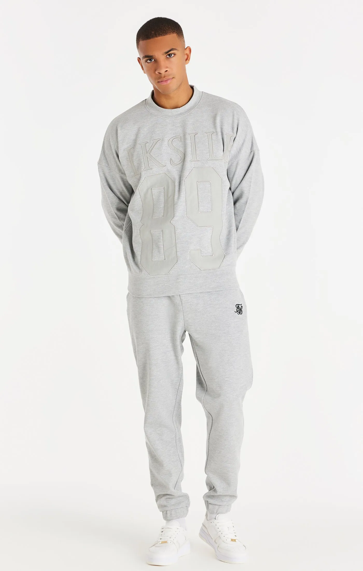 SikSilk Textured 89 Sweater - Grey Marl sold by Siksilk product image thumbnail 3