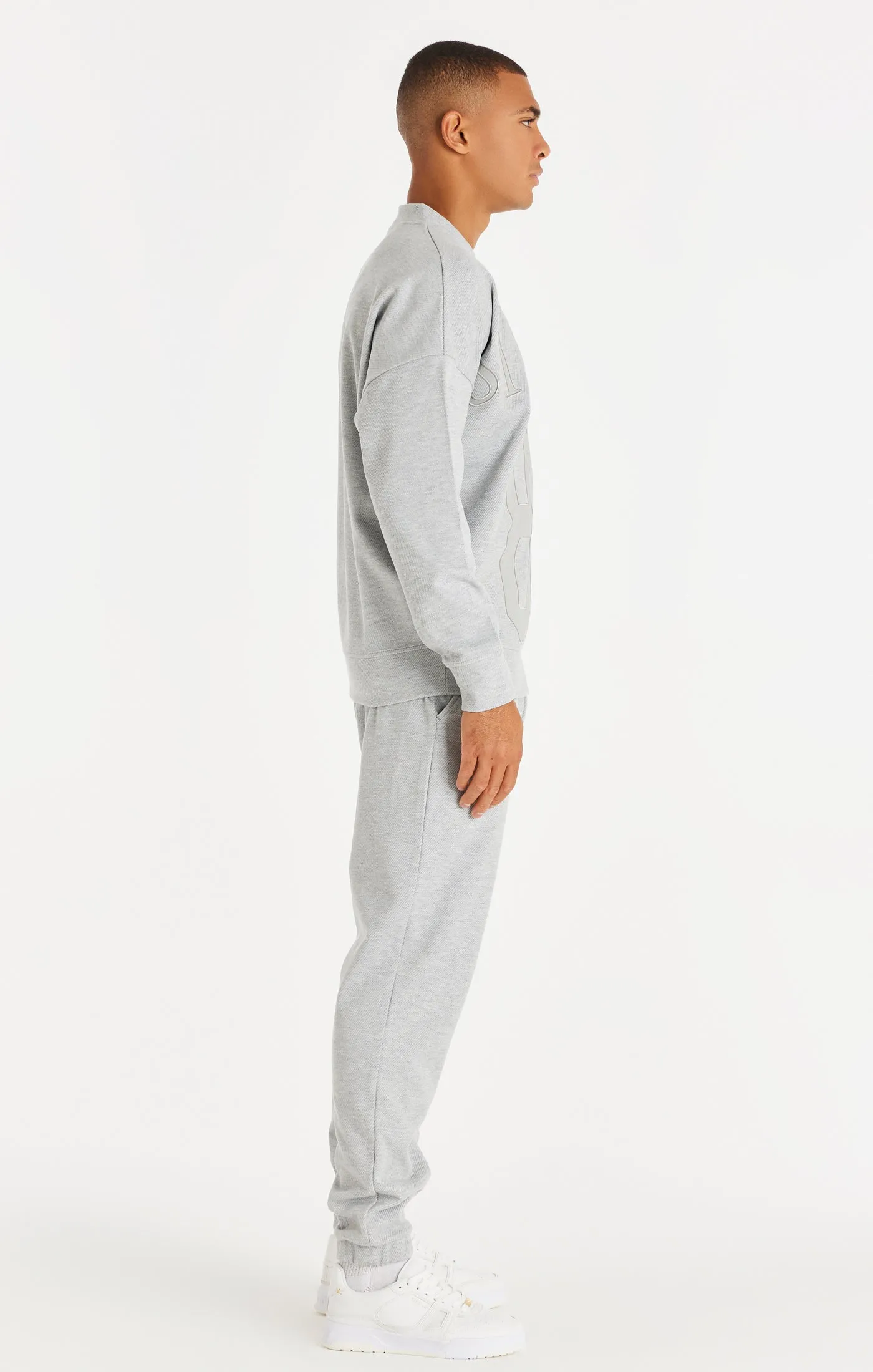 SikSilk Textured 89 Sweater - Grey Marl sold by Siksilk product image thumbnail 4