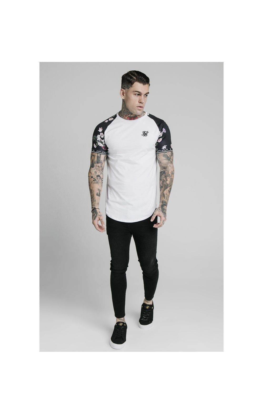 SikSilk S/S Prestige Floral Inset Tech Tee - White sold by Siksilk product image thumbnail 3
