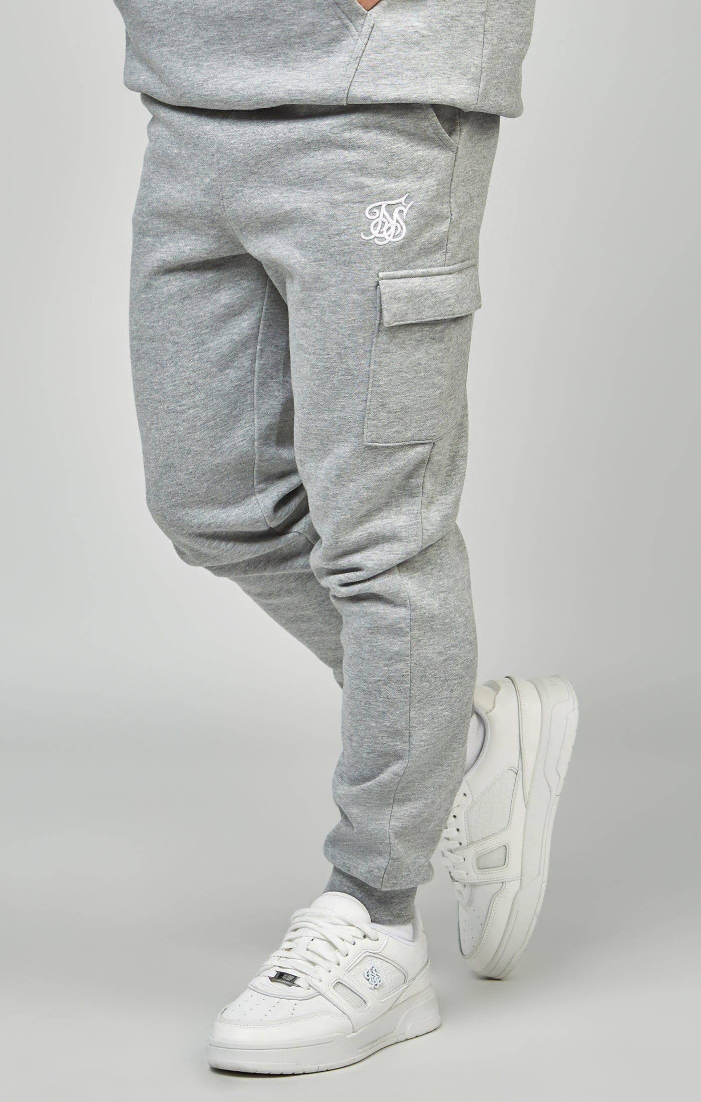 Boys Grey Essentials Cargo Jogger sold by Siksilk