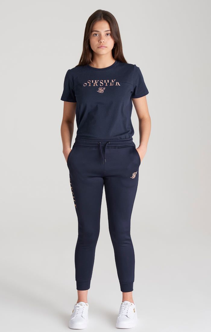 Girls Navy Logo Boyfriend T-Shirt sold by Siksilk product image thumbnail 5