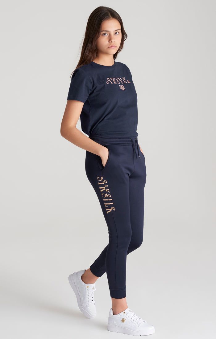 Girls Navy Logo Boyfriend T-Shirt sold by Siksilk product image thumbnail 6