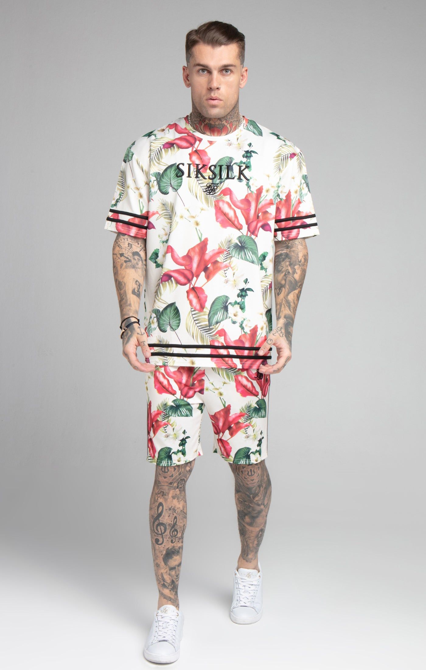 Ecru Tropical Oversized T-Shirt sold by Siksilk product image thumbnail 3