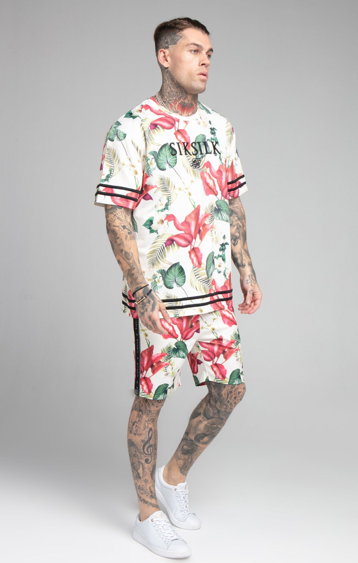Ecru Tropical Oversized T-Shirt sold by Siksilk product image thumbnail 4