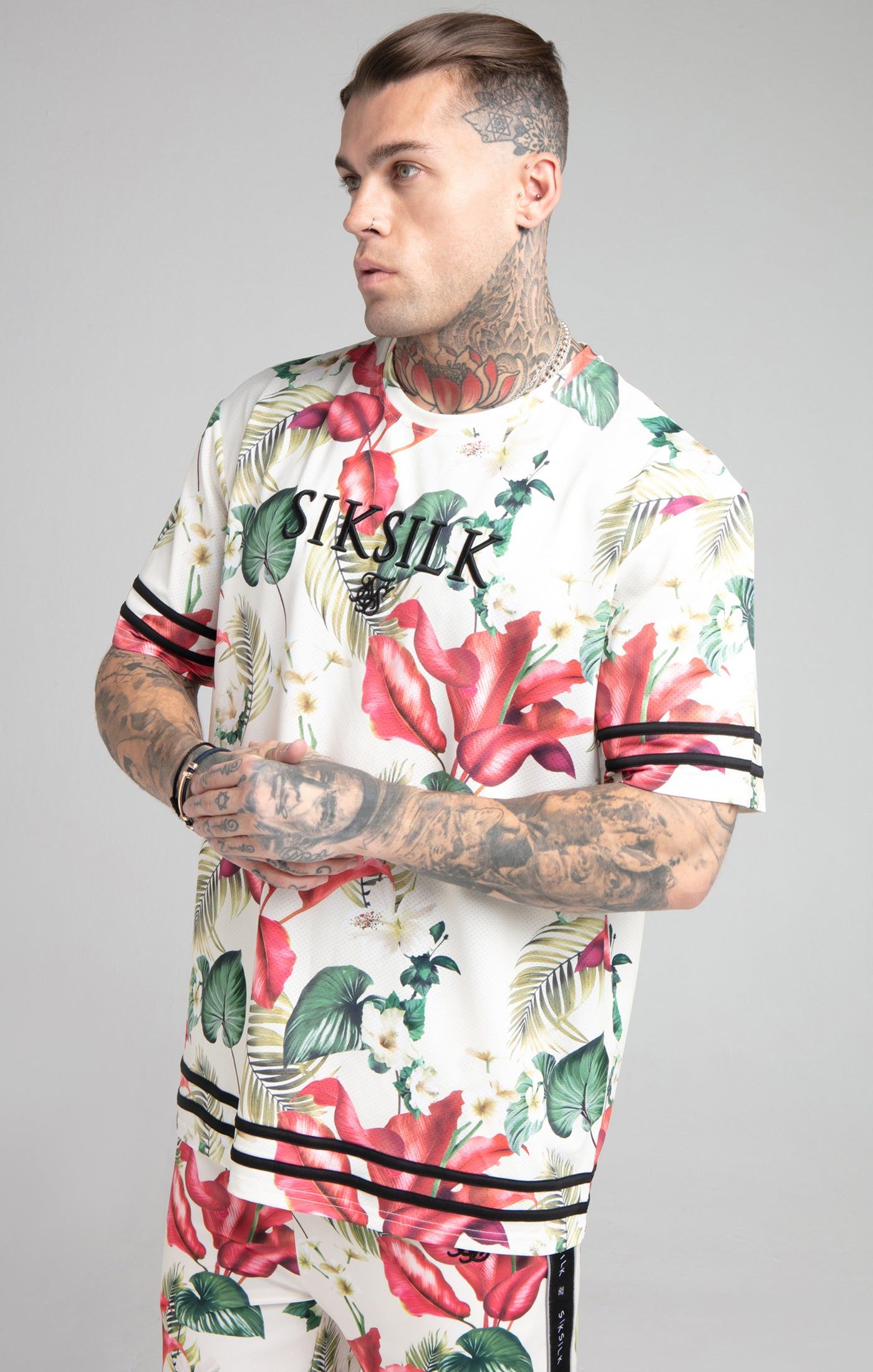 Ecru Tropical Oversized T-Shirt sold by Siksilk