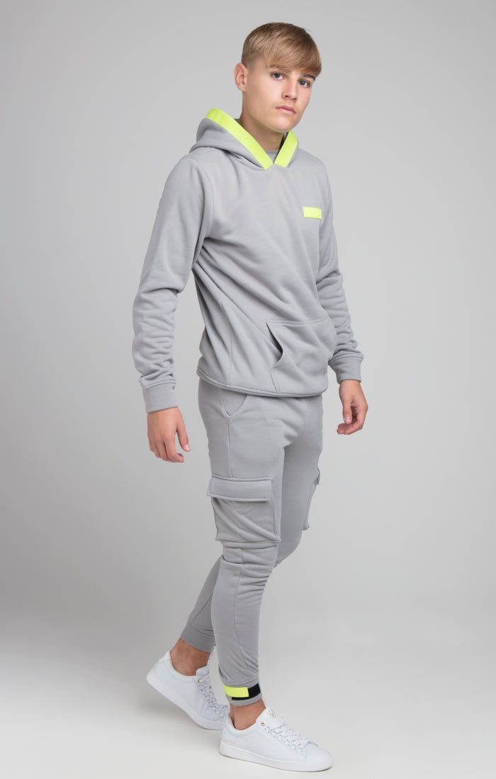 Boys Illusive Grey Taped Overhead Hoodie sold by Siksilk product image thumbnail 2
