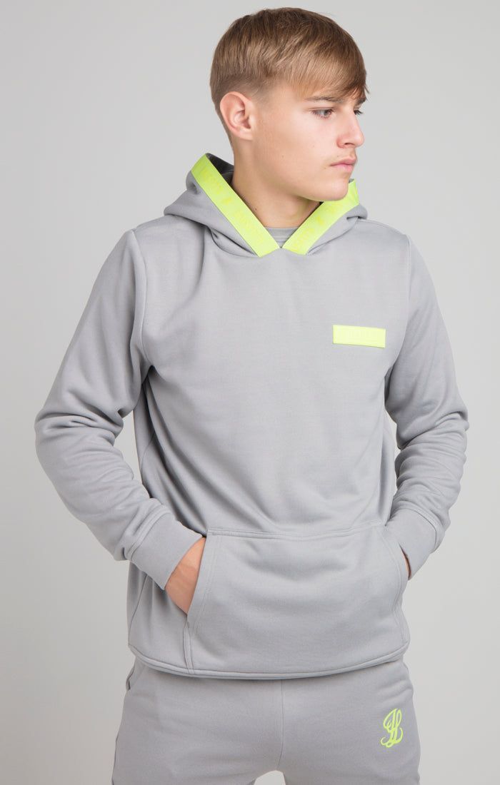 Boys Illusive Grey Taped Overhead Hoodie sold by Siksilk