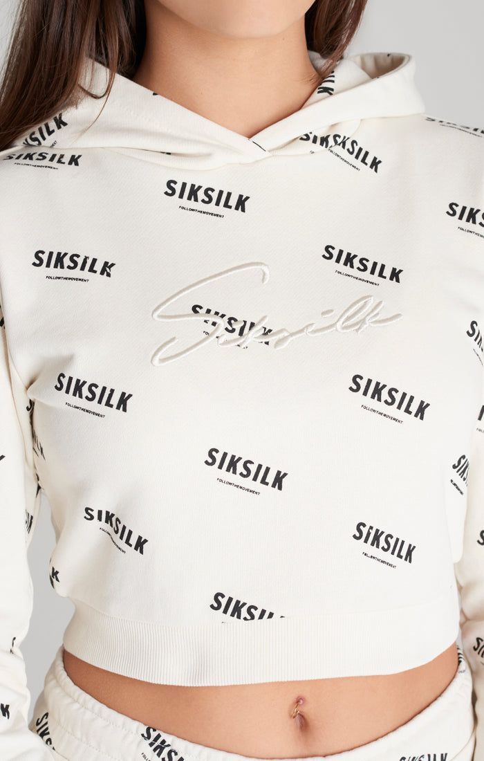 Girls Ecru Signature Cropped Sweatshirt sold by Siksilk product image thumbnail 3
