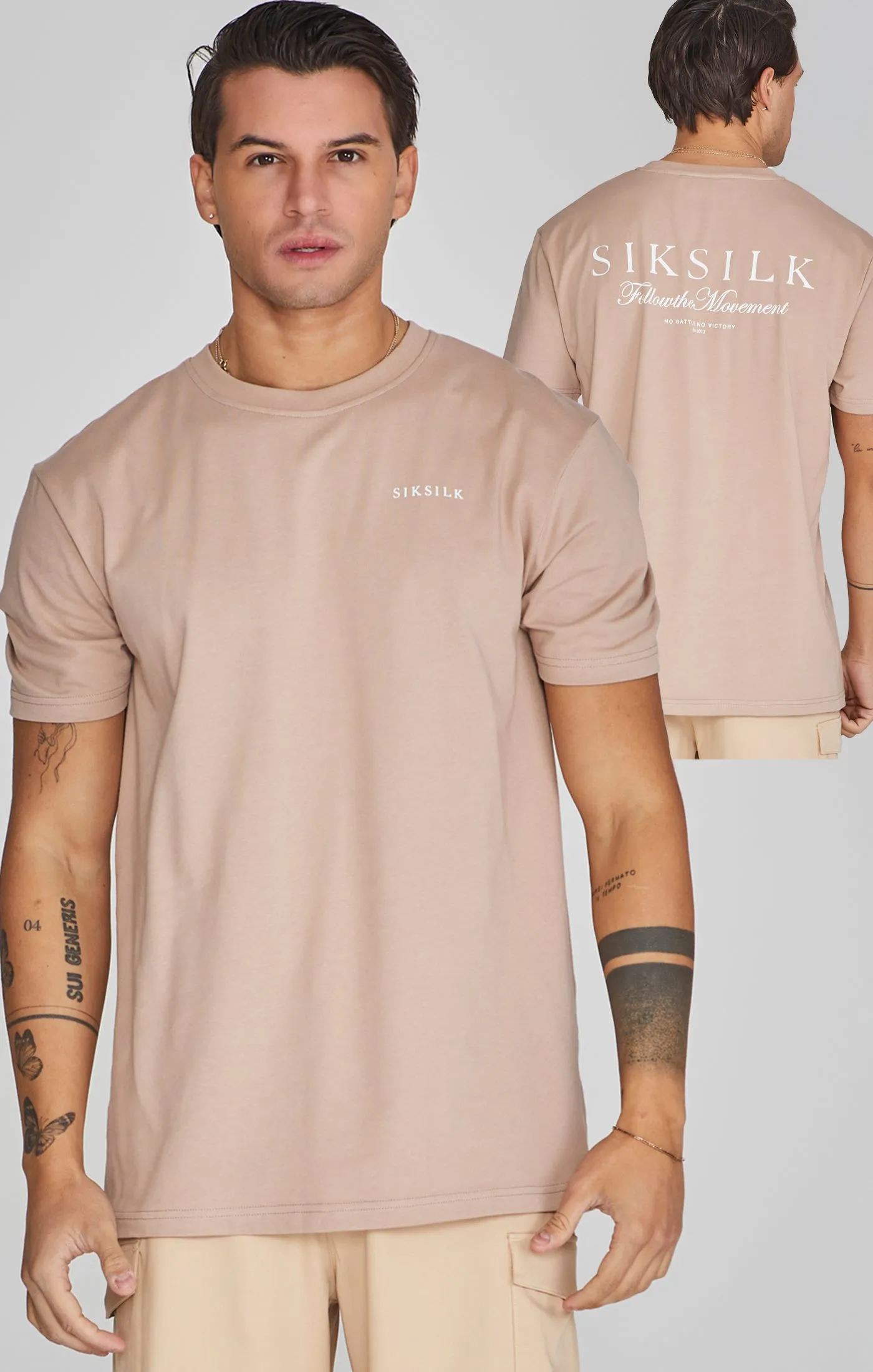 Beige Graphic T-Shirt sold by Siksilk