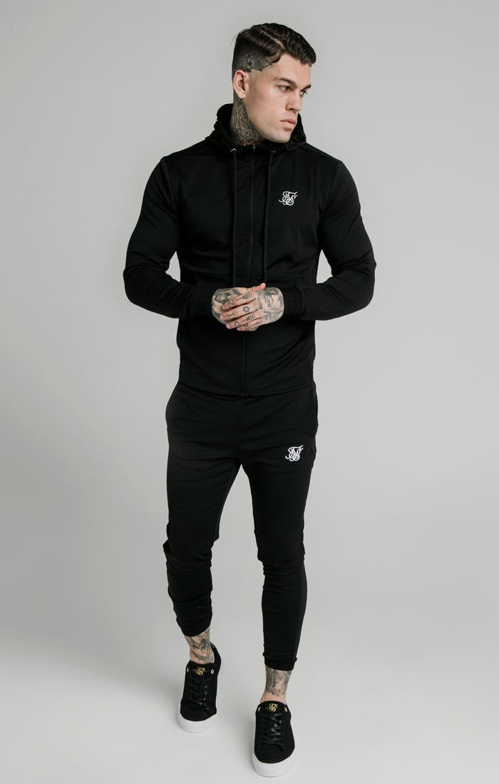 Black Zip Through Hoodie sold by Siksilk