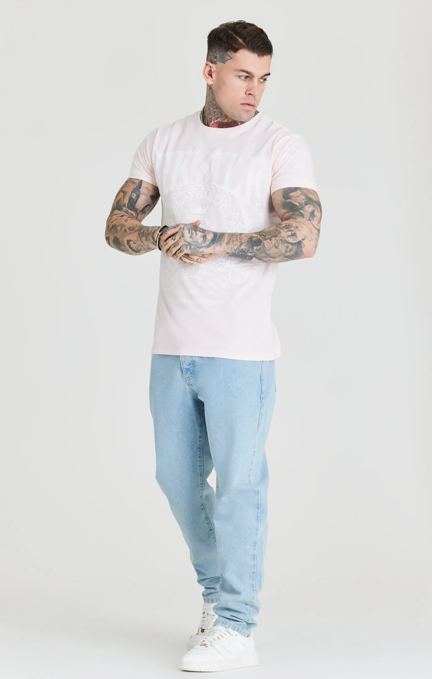 Pink Varsity Boxy Fit T-Shirt sold by Siksilk product image thumbnail 4