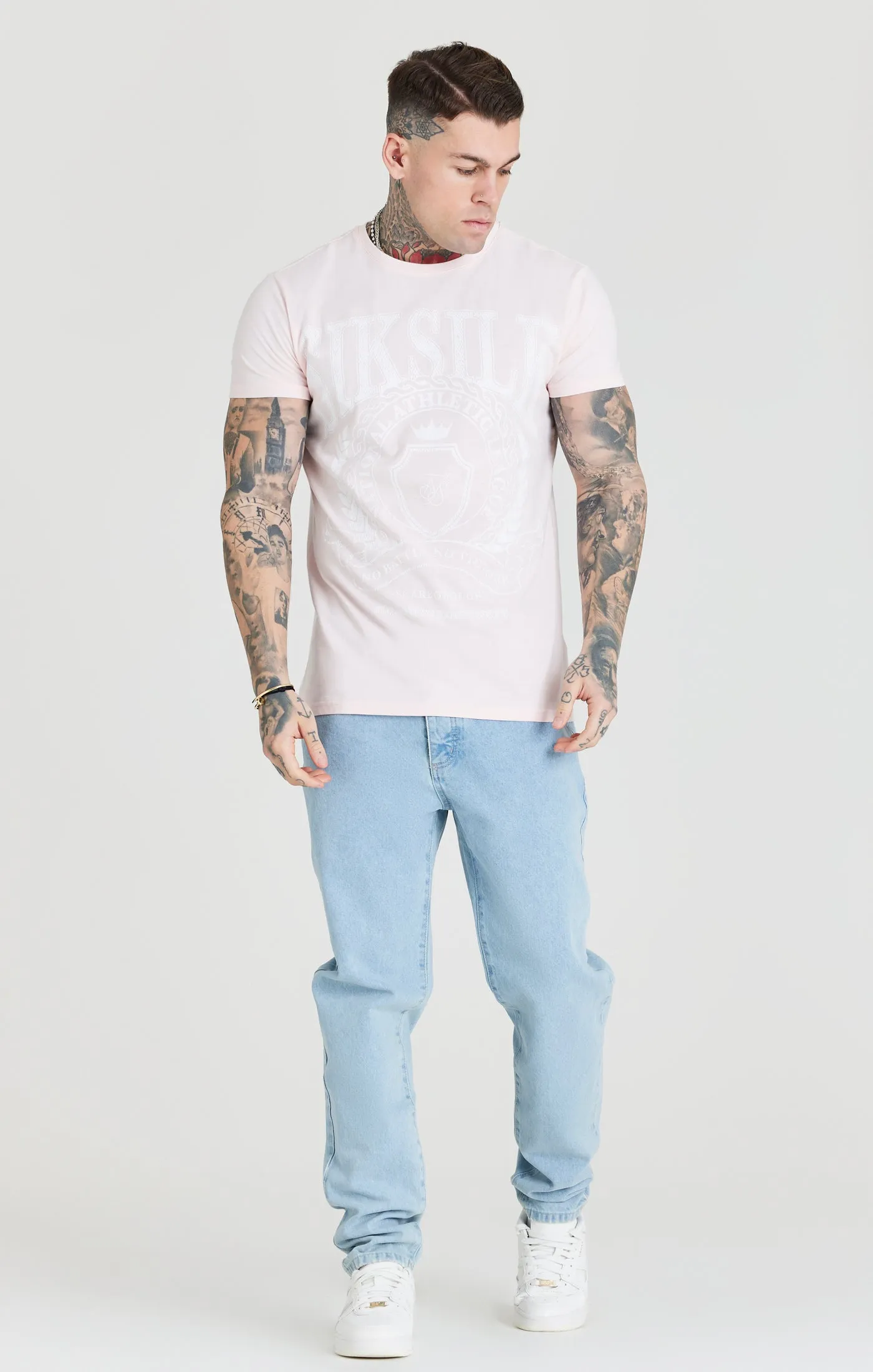 Pink Varsity Boxy Fit T-Shirt sold by Siksilk product image thumbnail 3