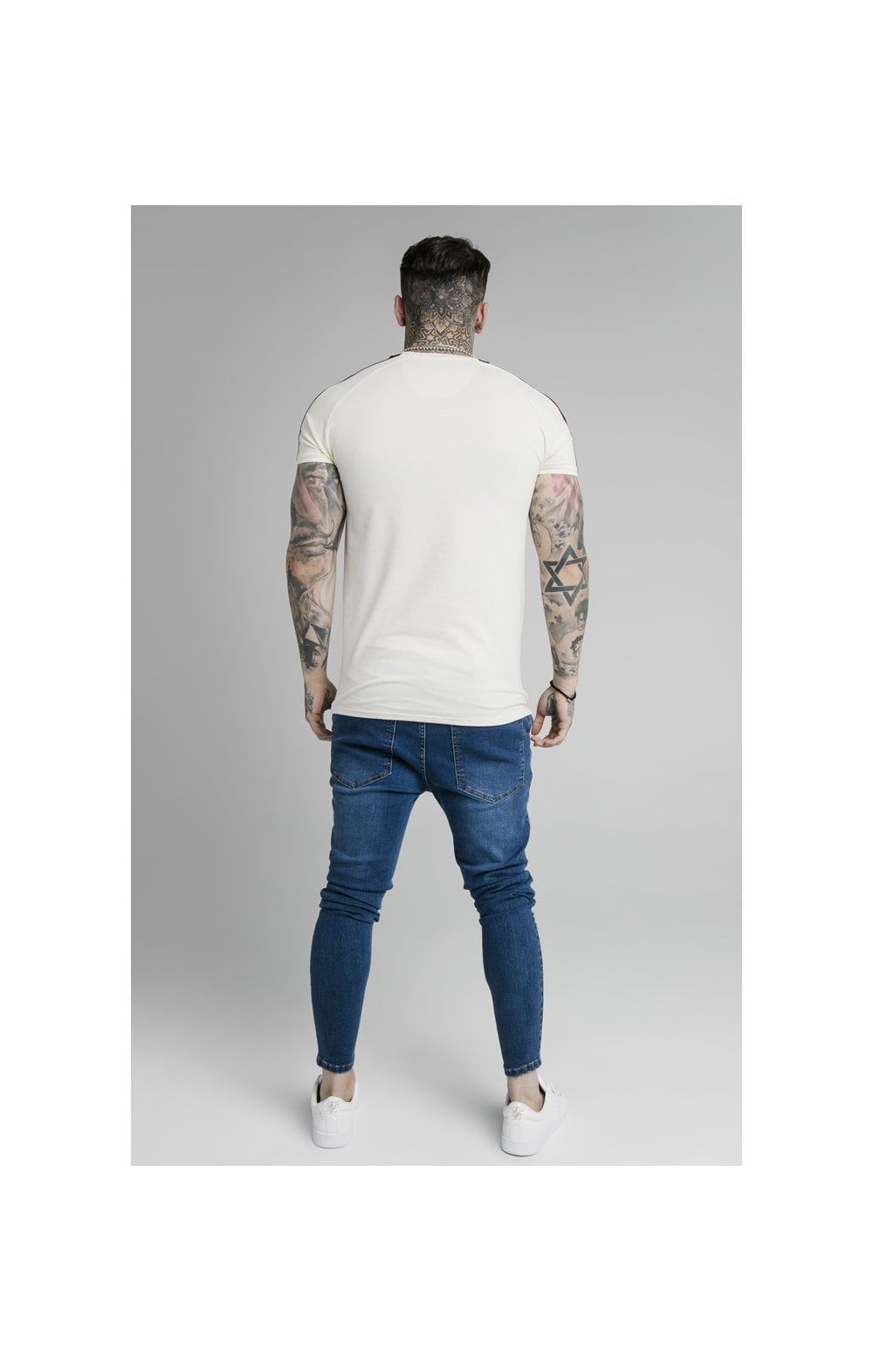 SikSilk S/S Raglan Retro Tape Gym Tee - Off White sold by Siksilk product image thumbnail 6