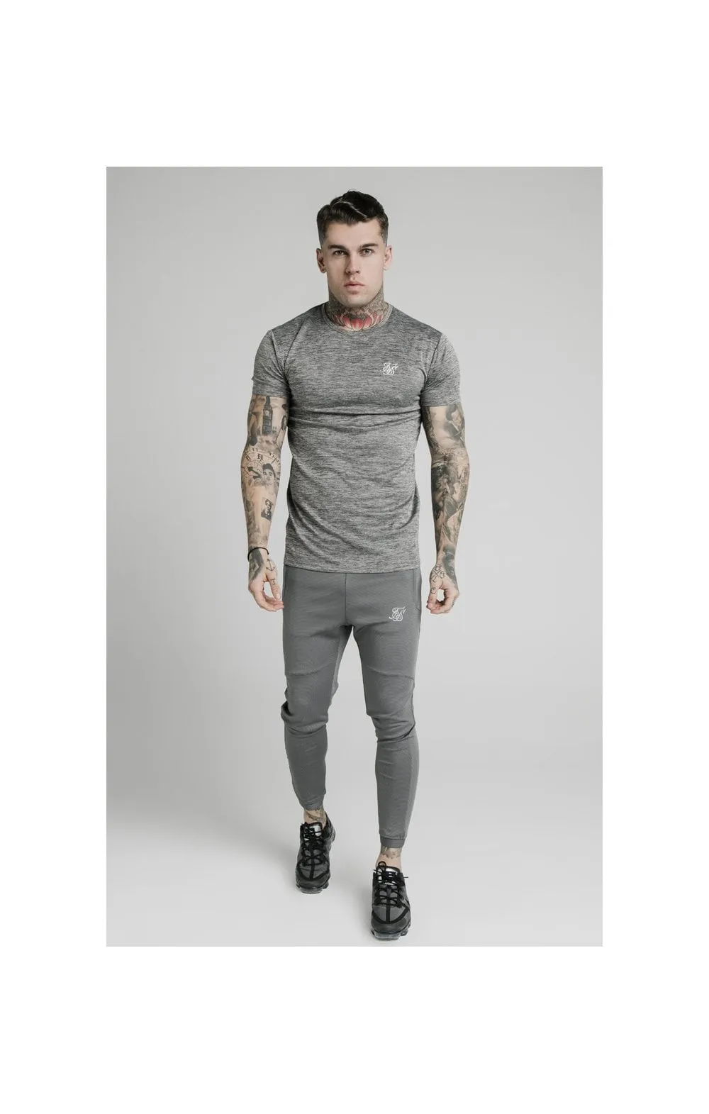 SikSilk Active Straight Hem Gym Tee - Grey Marl sold by Siksilk product image thumbnail 3