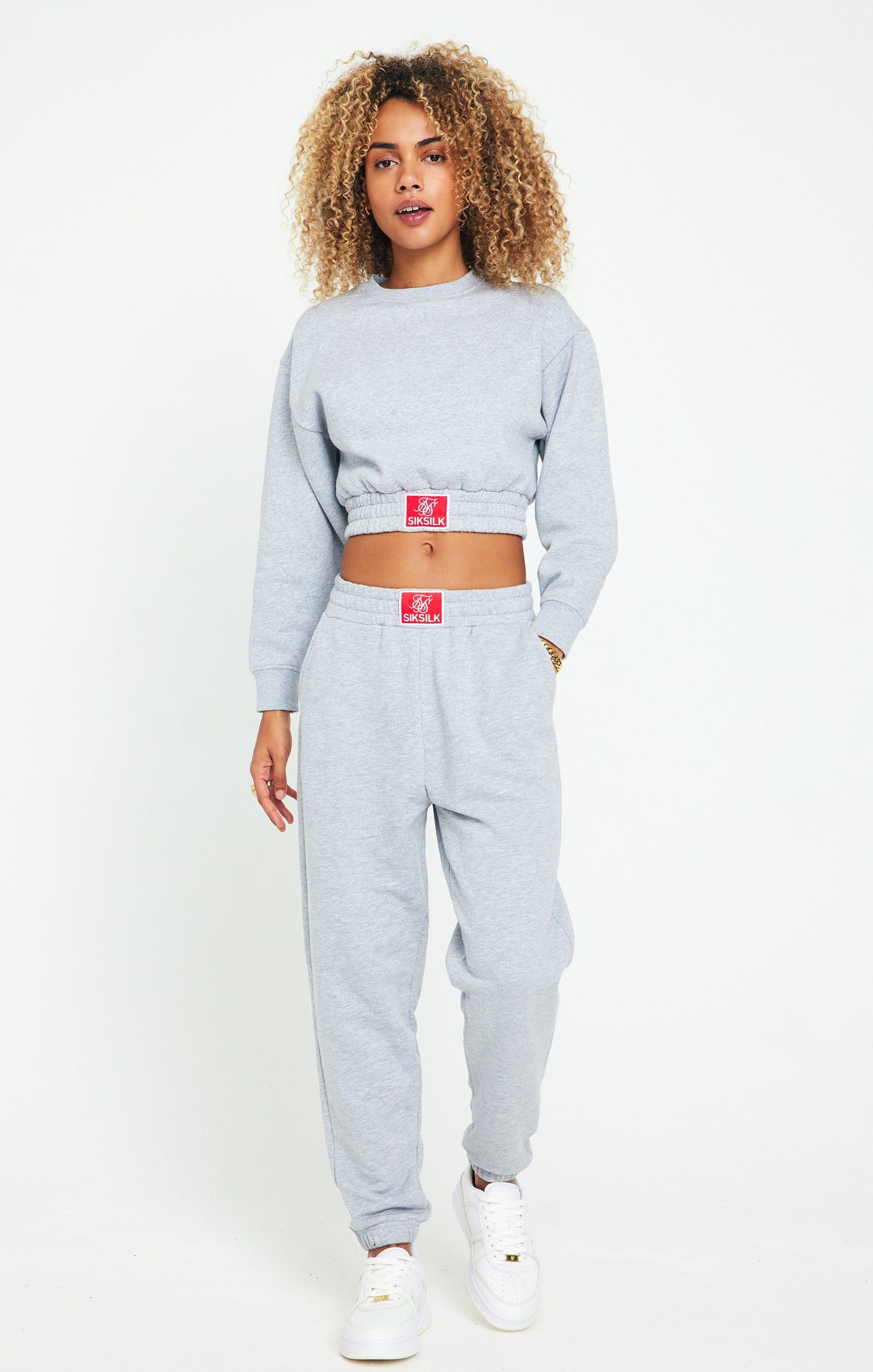 Grey Marl Cropped Sweatshirt sold by Siksilk product image thumbnail 5