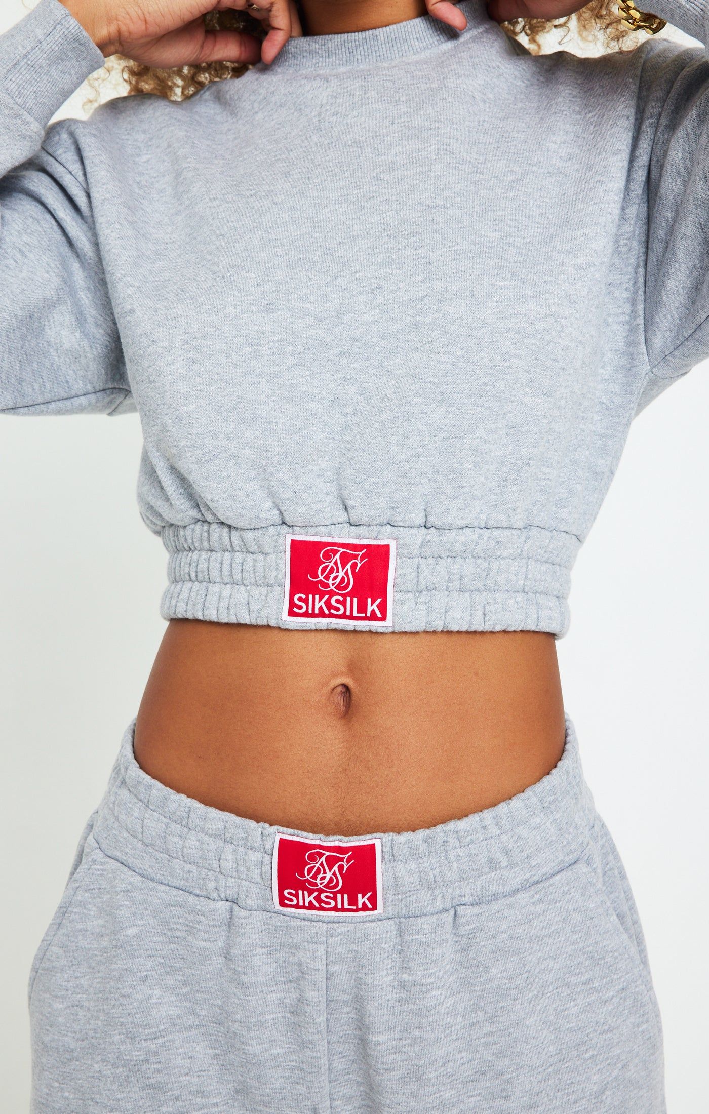 Grey Marl Cropped Sweatshirt sold by Siksilk product image thumbnail 2