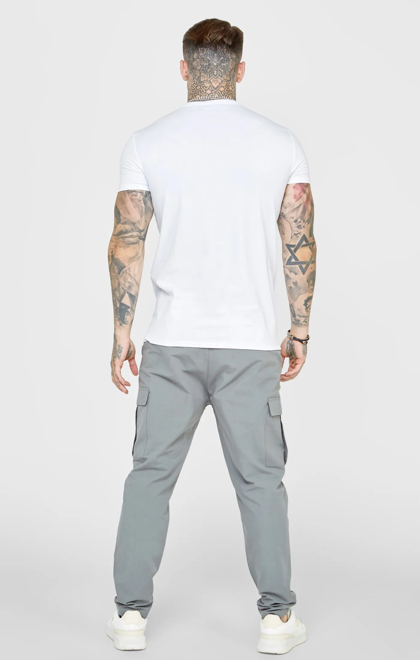 White Short Sleeve Muscle Fit T-Shirt sold by Siksilk product image thumbnail 5