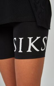 Black Cycle Short With Print Detail sold by Siksilk