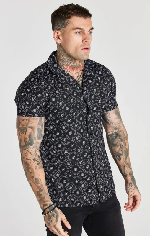 Black Aop Resort Shirt sold by Siksilk