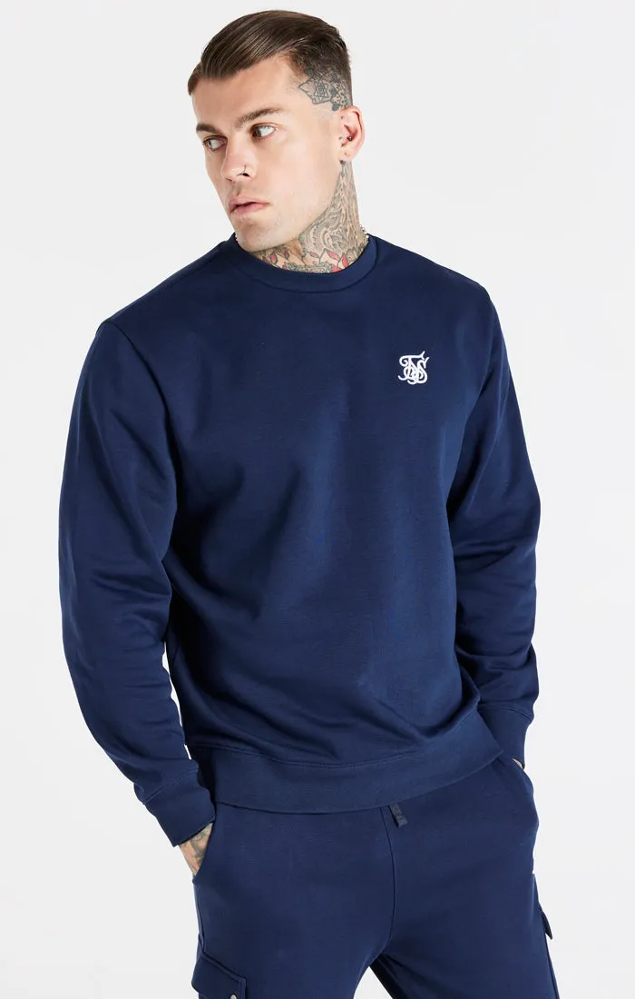 Navy Essential Crew Sweatshirt sold by Siksilk