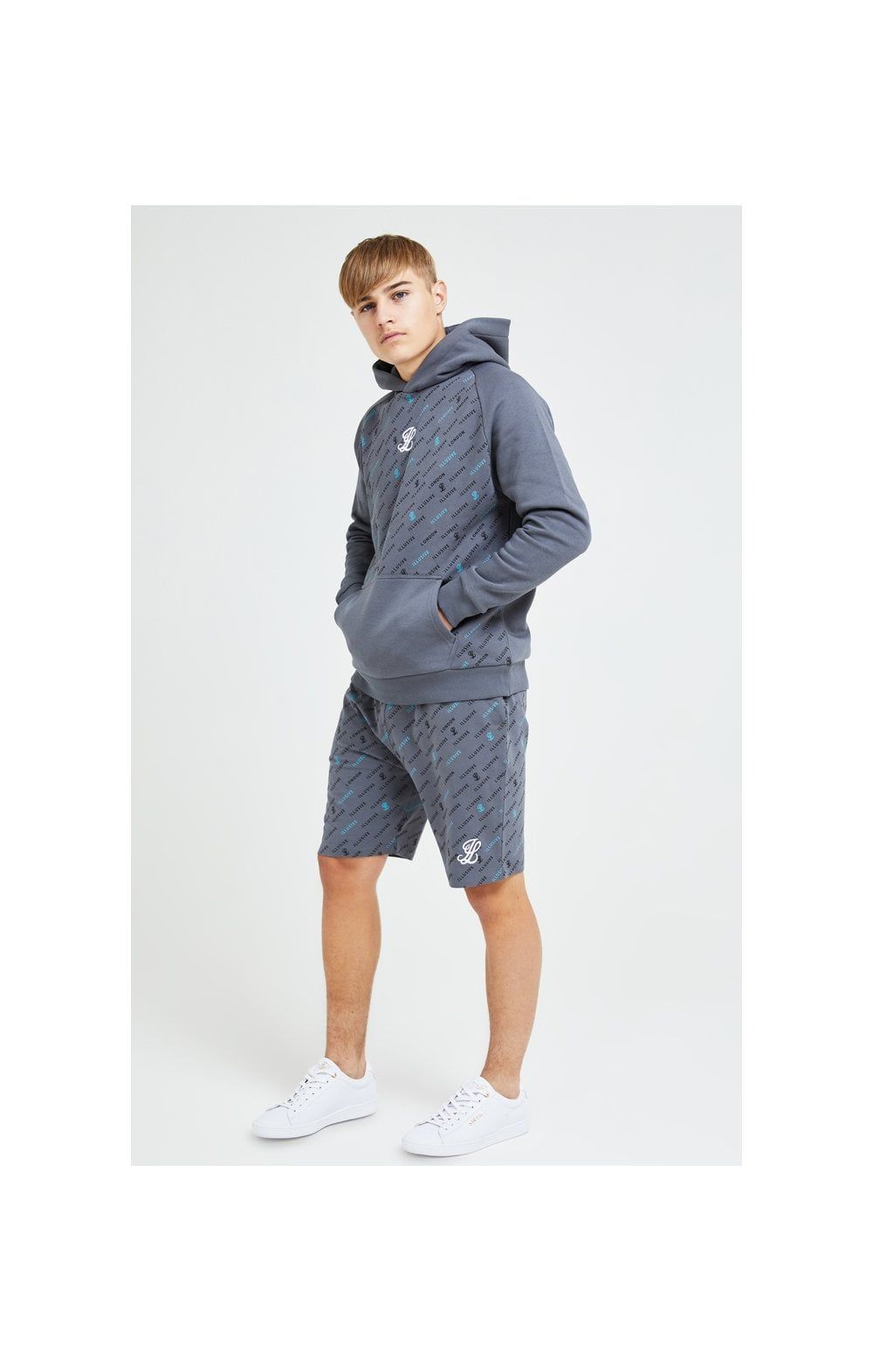 Illusive London Monogram Aop Hoodie - Grey sold by Siksilk product image thumbnail 6