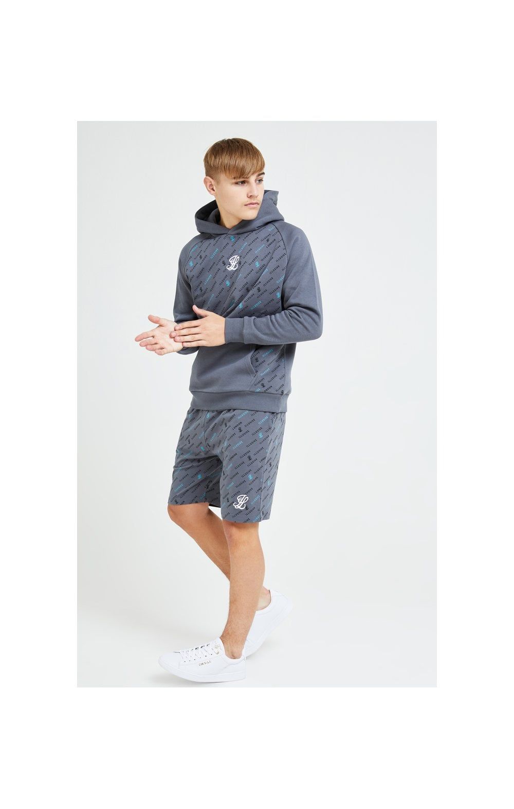 Illusive London Monogram Aop Hoodie - Grey sold by Siksilk product image thumbnail 3