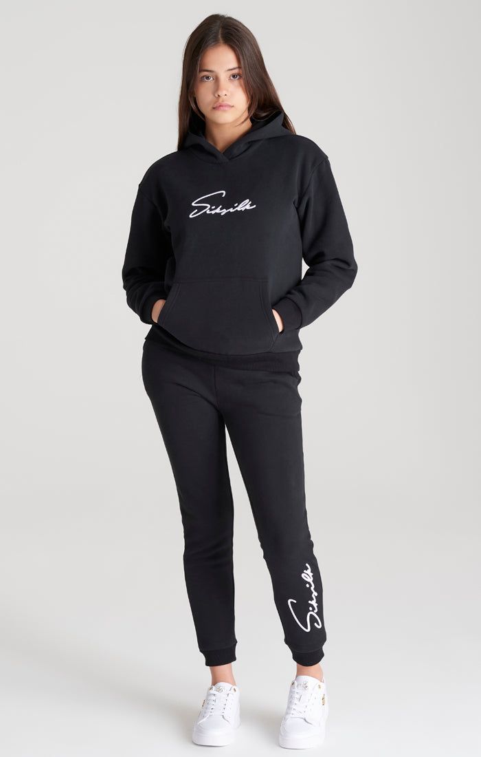 Girls Black Signature Overhead Hoodie sold by Siksilk product image thumbnail 4
