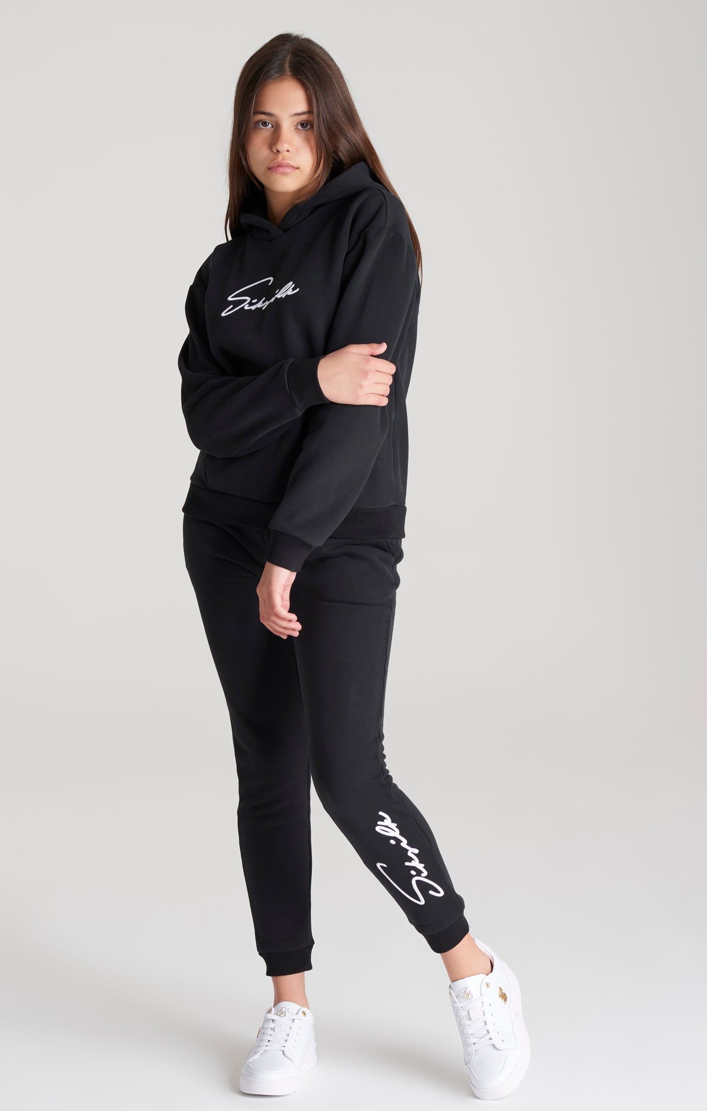 Girls Black Signature Overhead Hoodie sold by Siksilk product image thumbnail 5