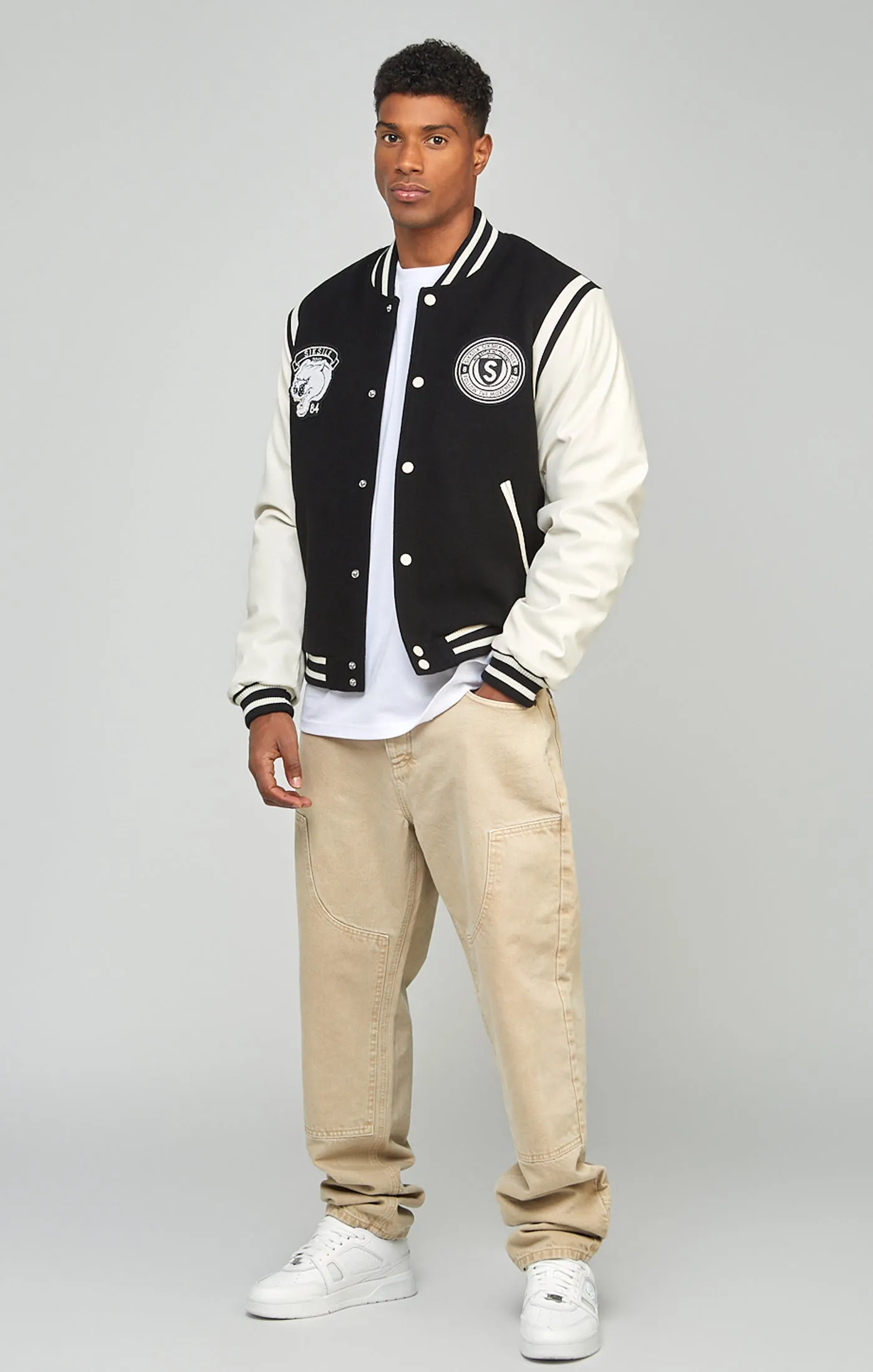 Black Varsity Jacket sold by Siksilk product image thumbnail 3