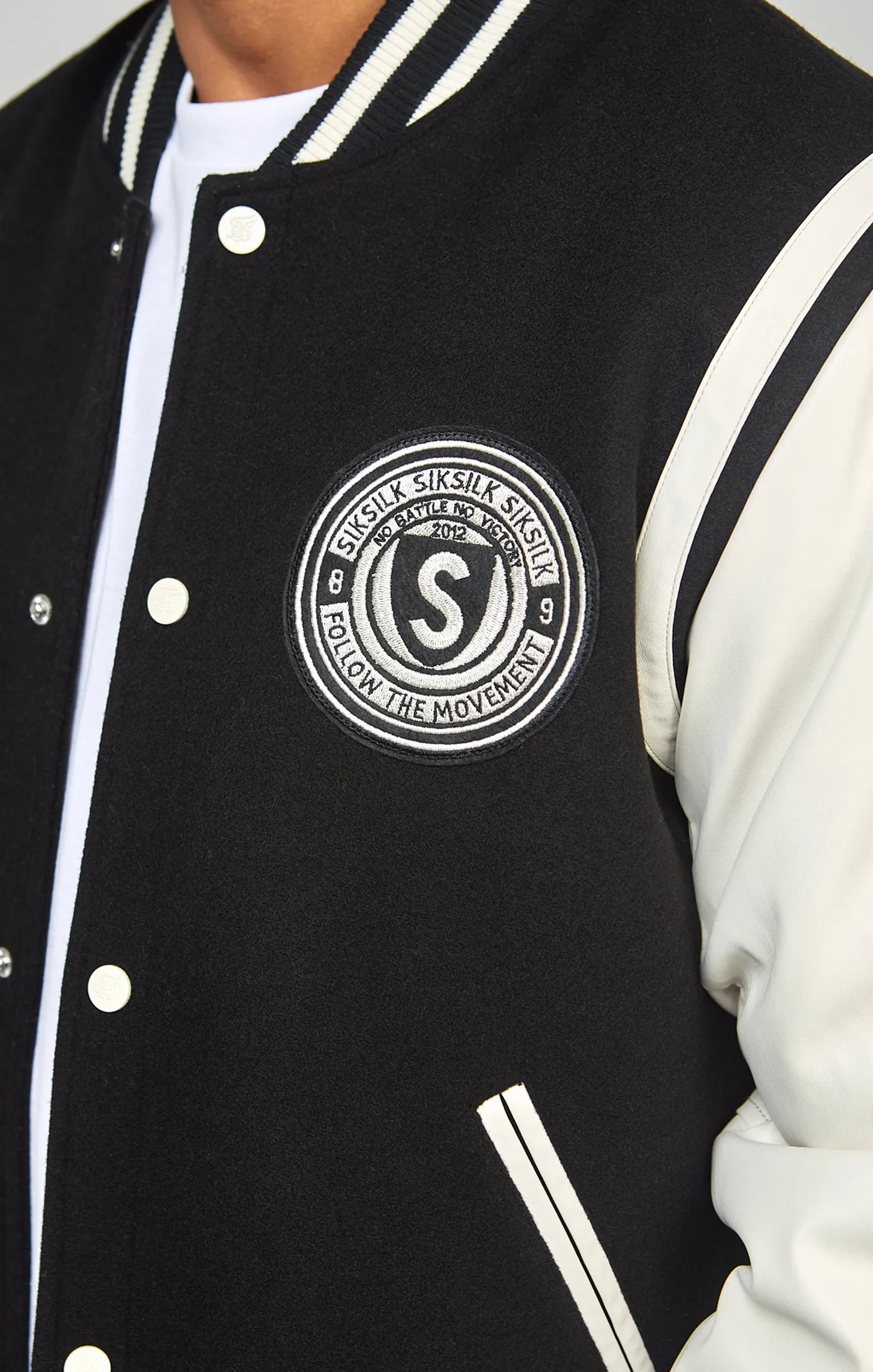Black Varsity Jacket sold by Siksilk product image thumbnail 4