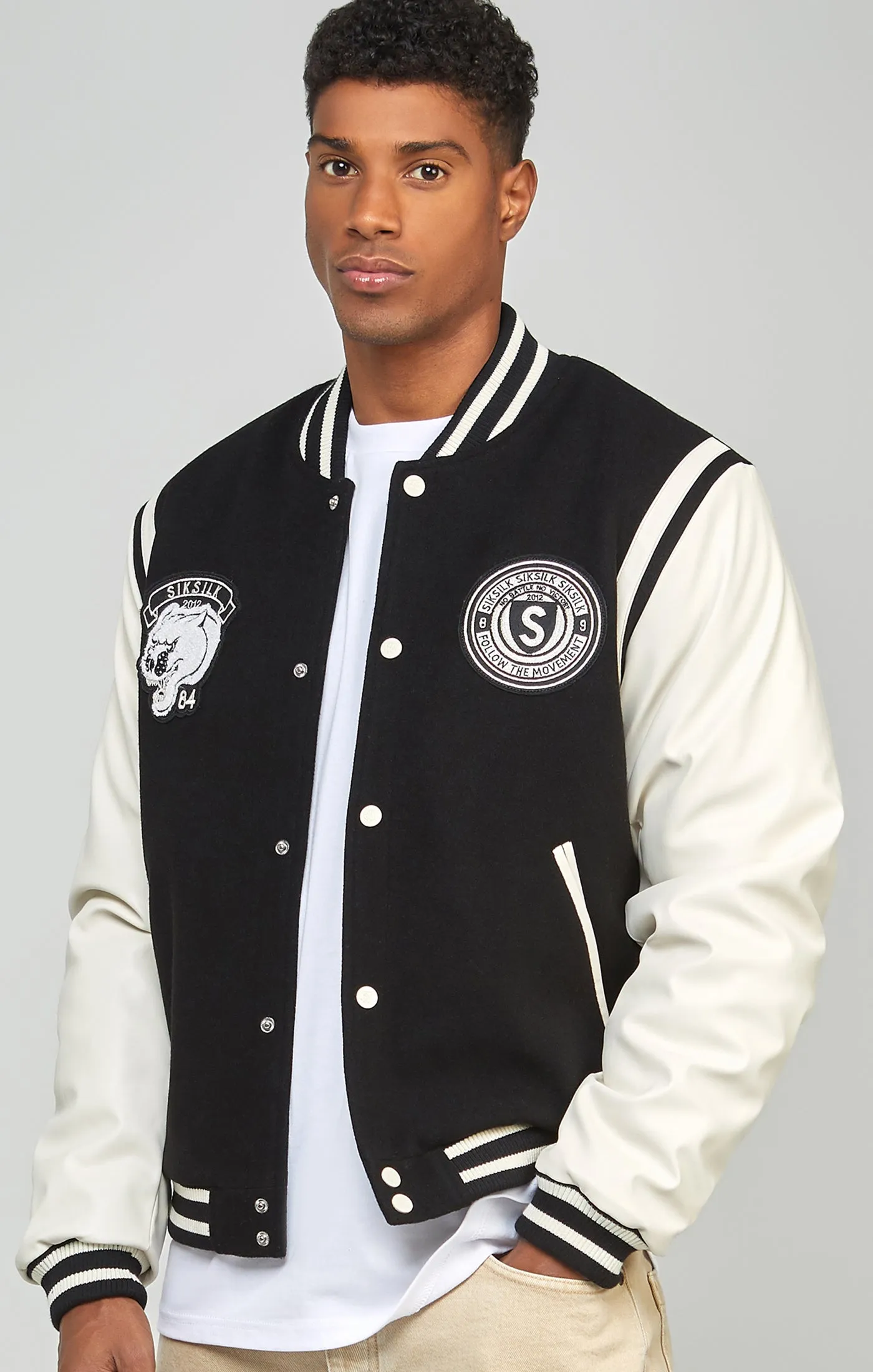 Black Varsity Jacket sold by Siksilk