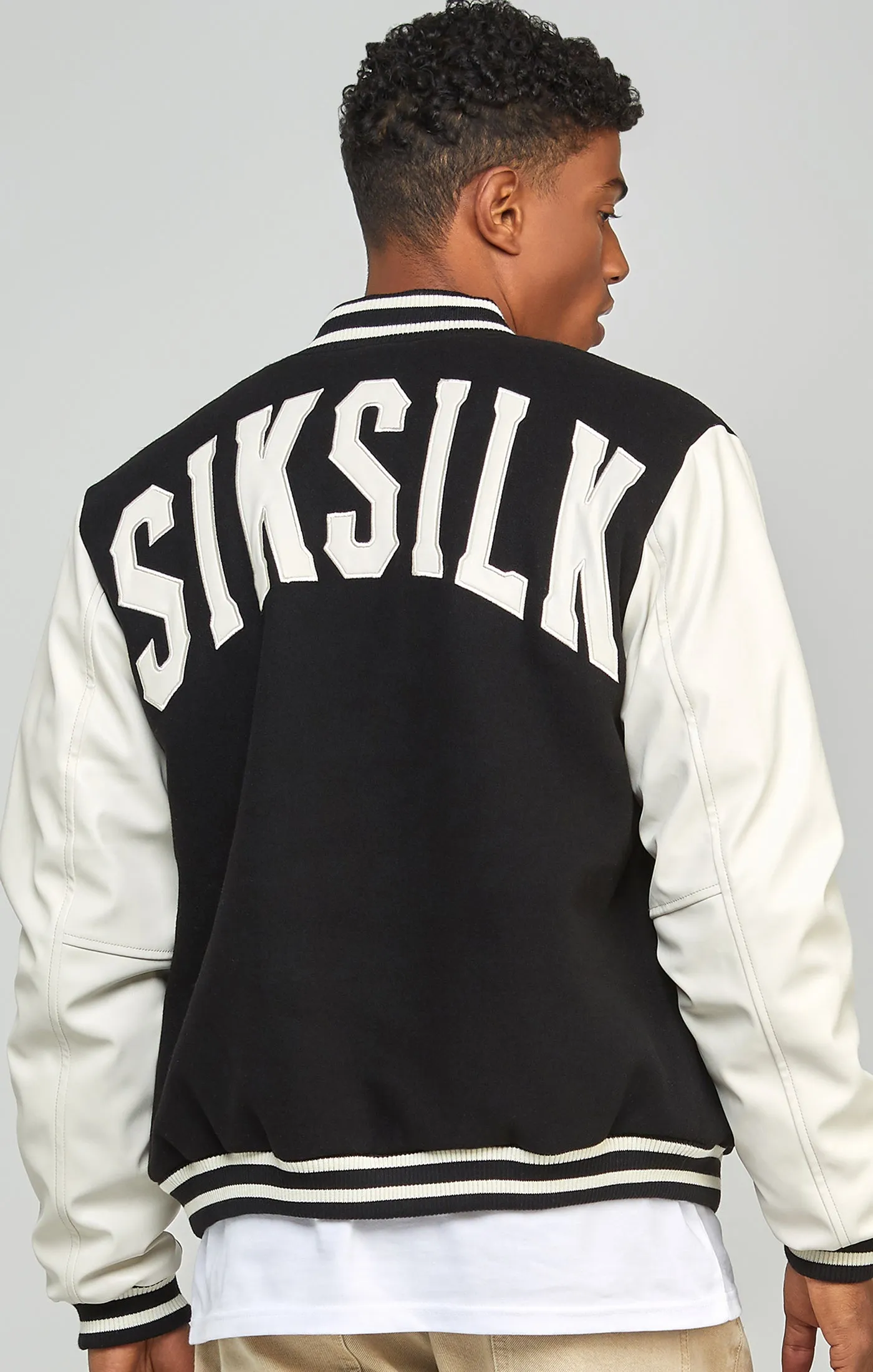 Black Varsity Jacket sold by Siksilk product image thumbnail 2
