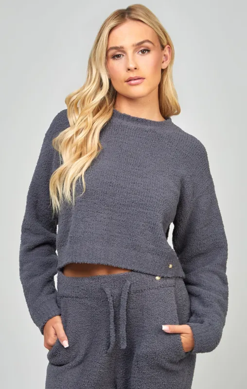 Charcoal Cropped Lounge Sweat sold by Siksilk