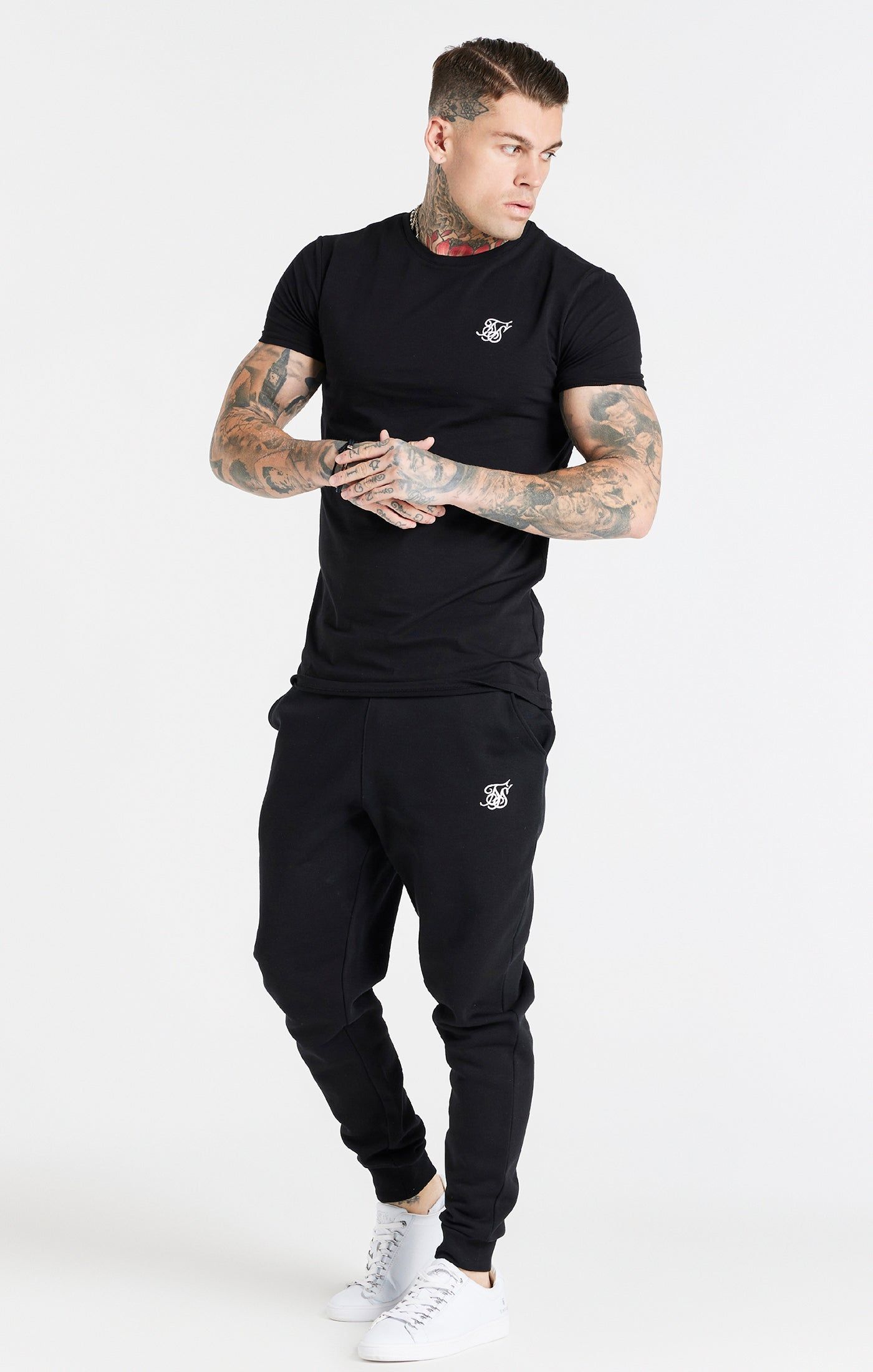 Black Twin Pack Muscle Fit T-Shirt sold by Siksilk product image thumbnail 10