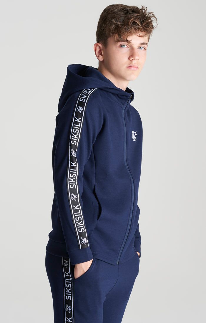 Boys Navy Poly Taped Tracksuit sold by Siksilk product image thumbnail 4