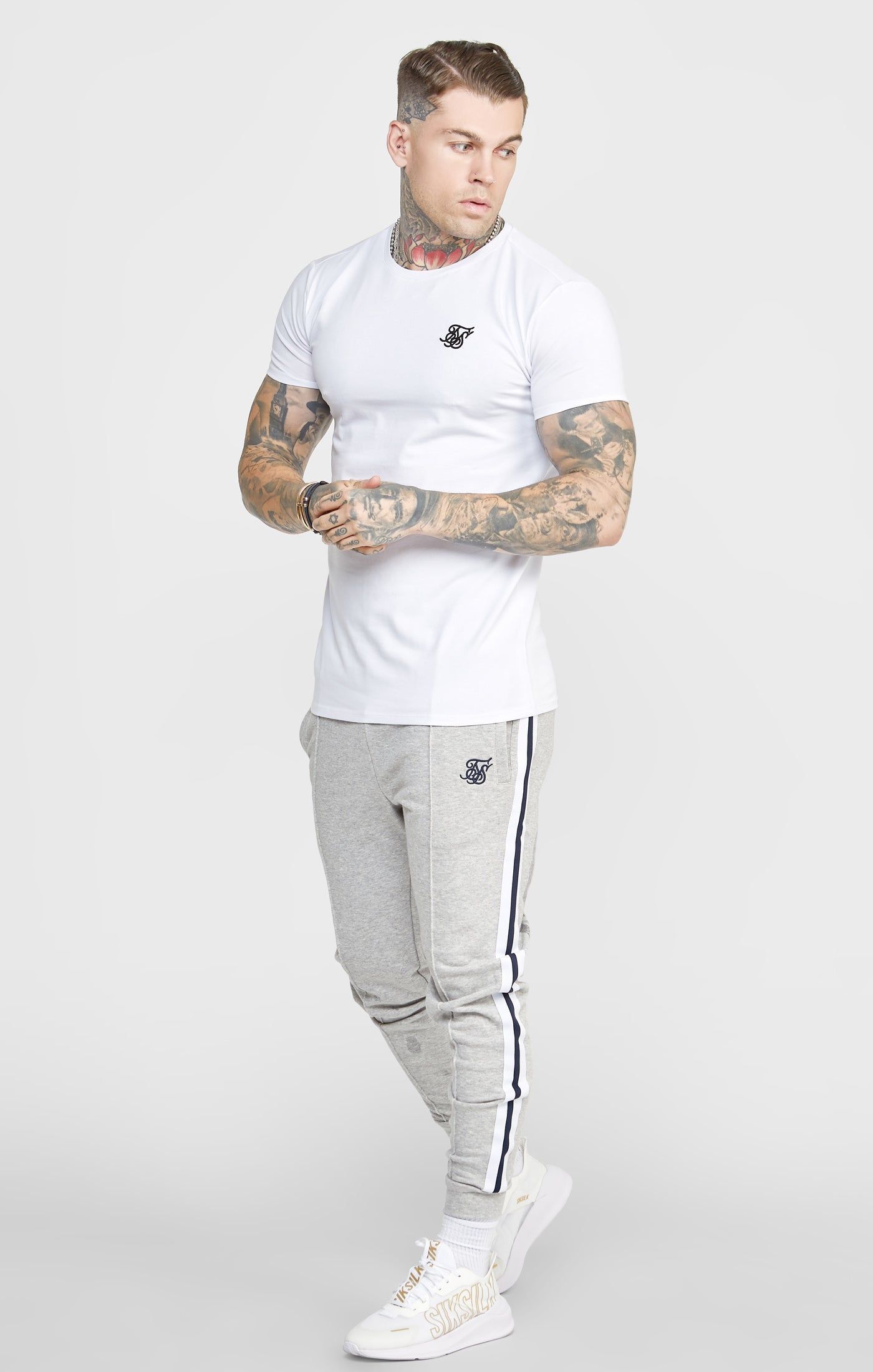 Black Twin Pack Muscle Fit T-Shirt sold by Siksilk product image thumbnail 4