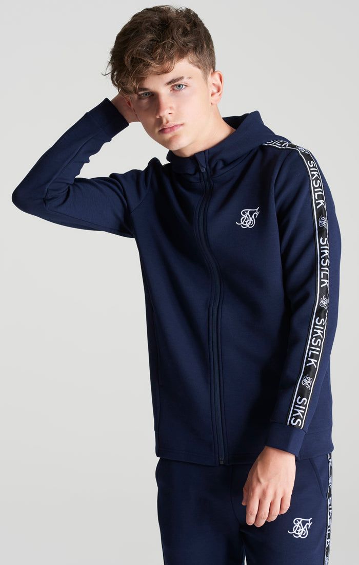Boys Navy Poly Taped Tracksuit sold by Siksilk product image thumbnail 5