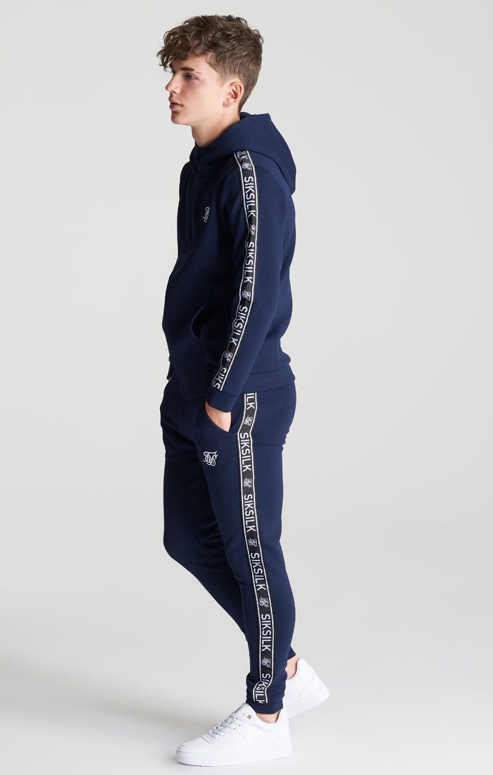 Boys Navy Poly Taped Tracksuit sold by Siksilk product image thumbnail 2