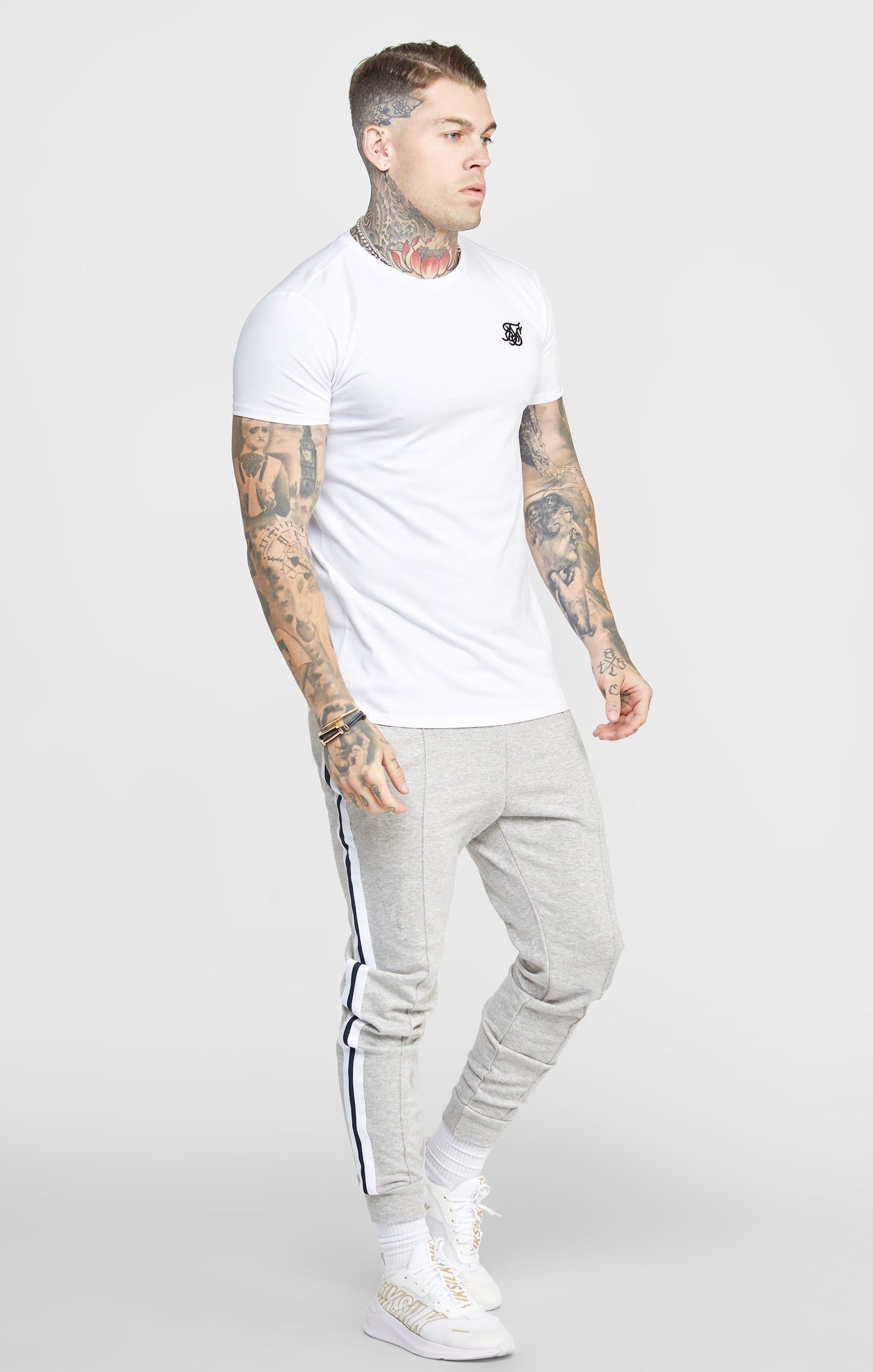 Black Twin Pack Muscle Fit T-Shirt sold by Siksilk product image thumbnail 5