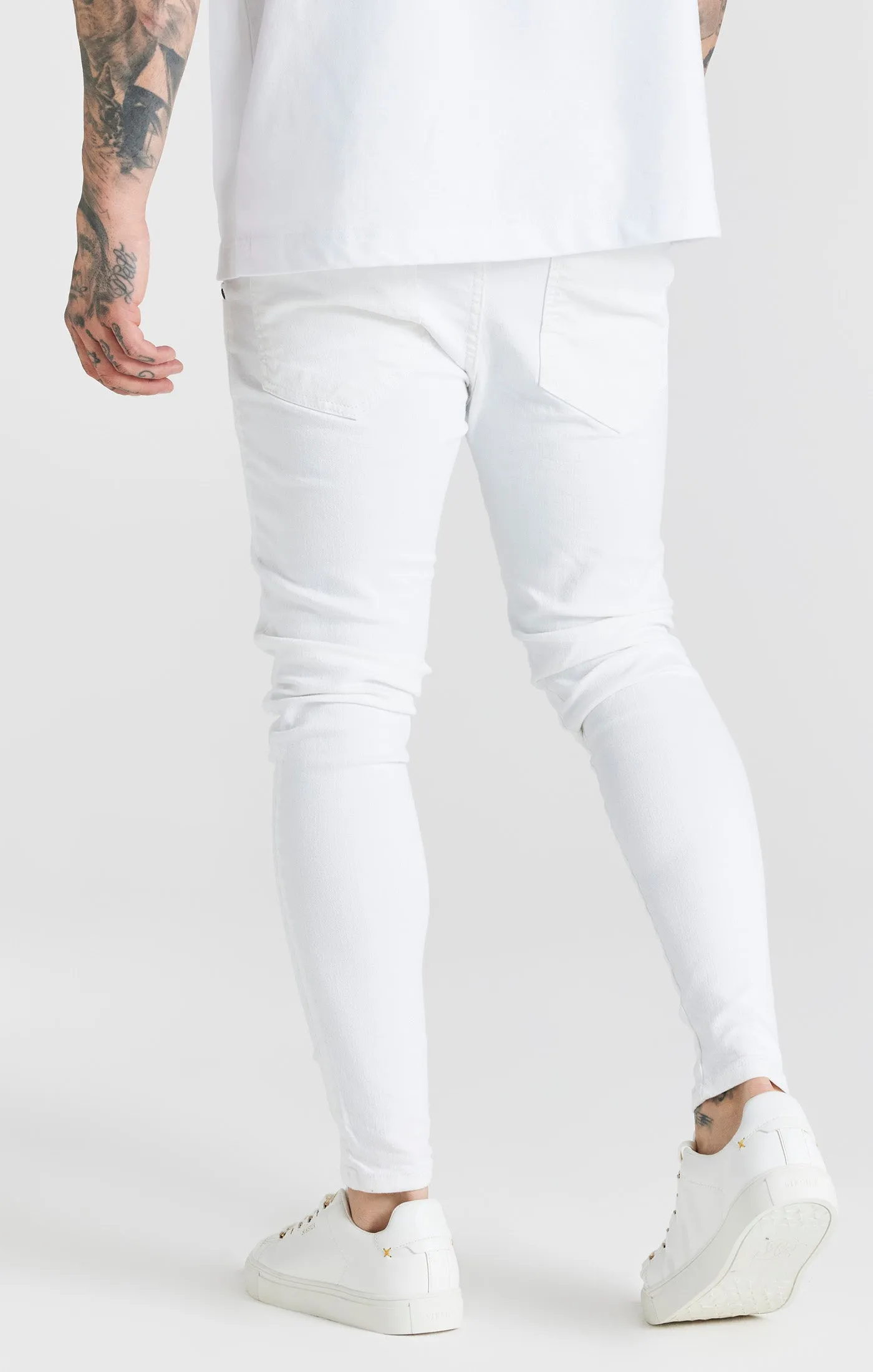 White Essential Distressed Skinny Jean sold by Siksilk product image thumbnail 4