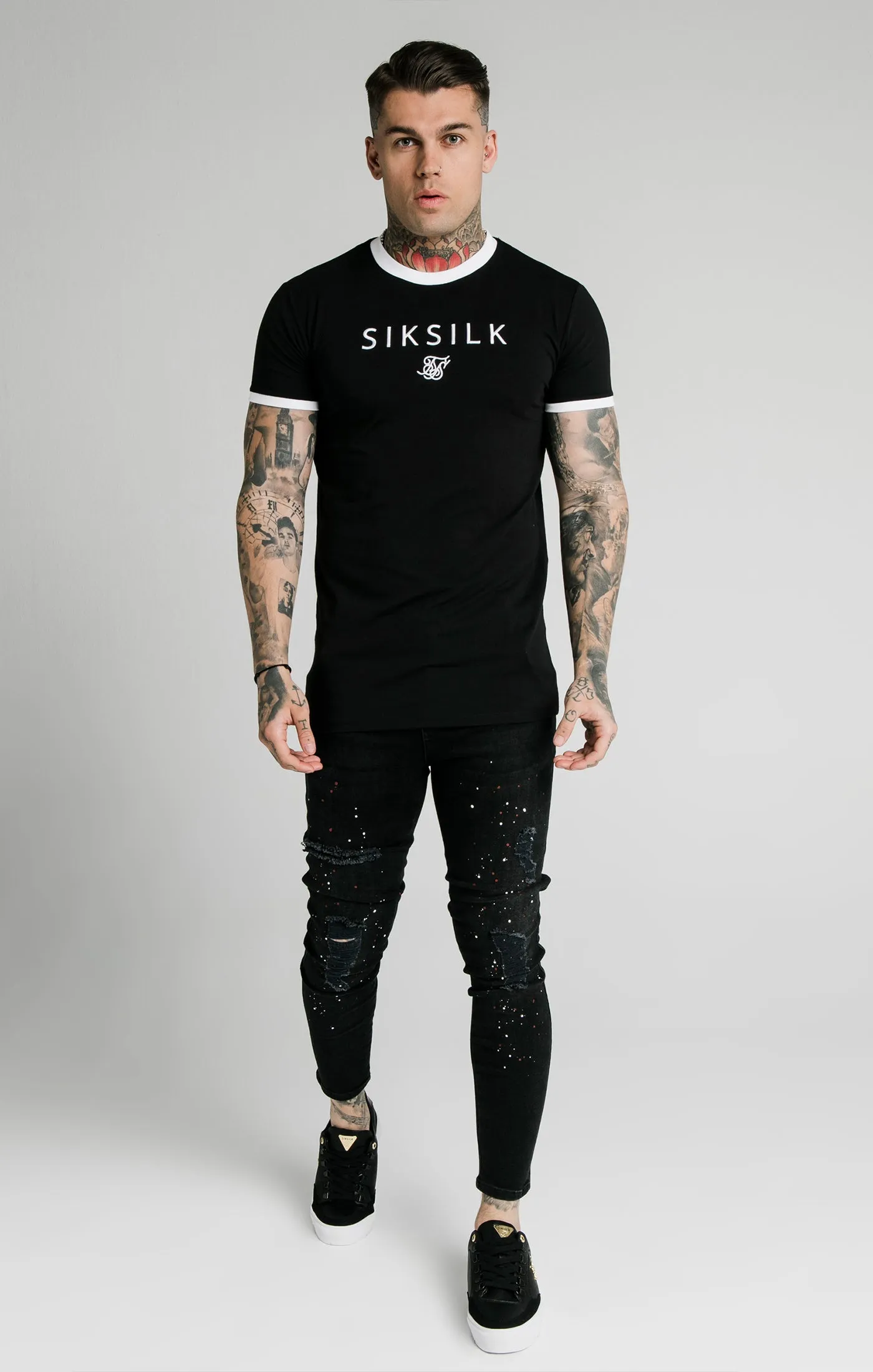 SikSilk S/S Straight Hem Gym Tee - Black sold by Siksilk product image thumbnail 3