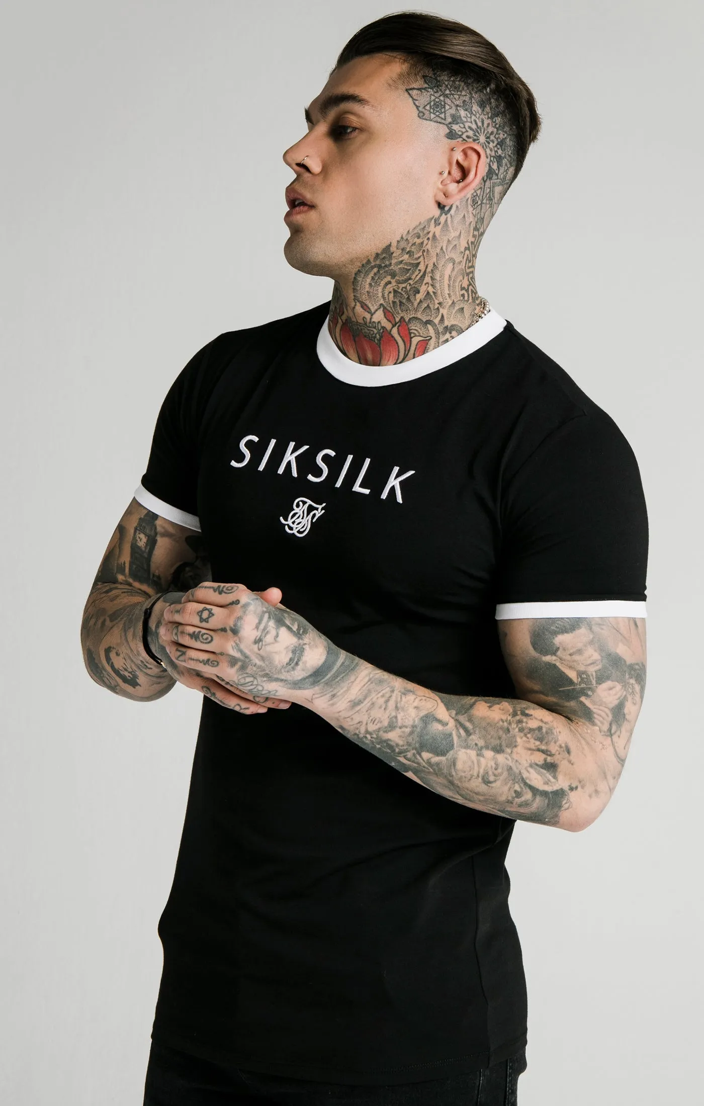 SikSilk S/S Straight Hem Gym Tee - Black sold by Siksilk
