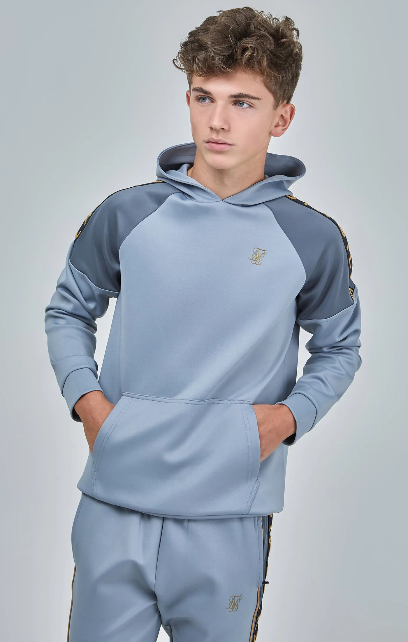Boys Grey Taped Tracksuit sold by Siksilk product image thumbnail 2