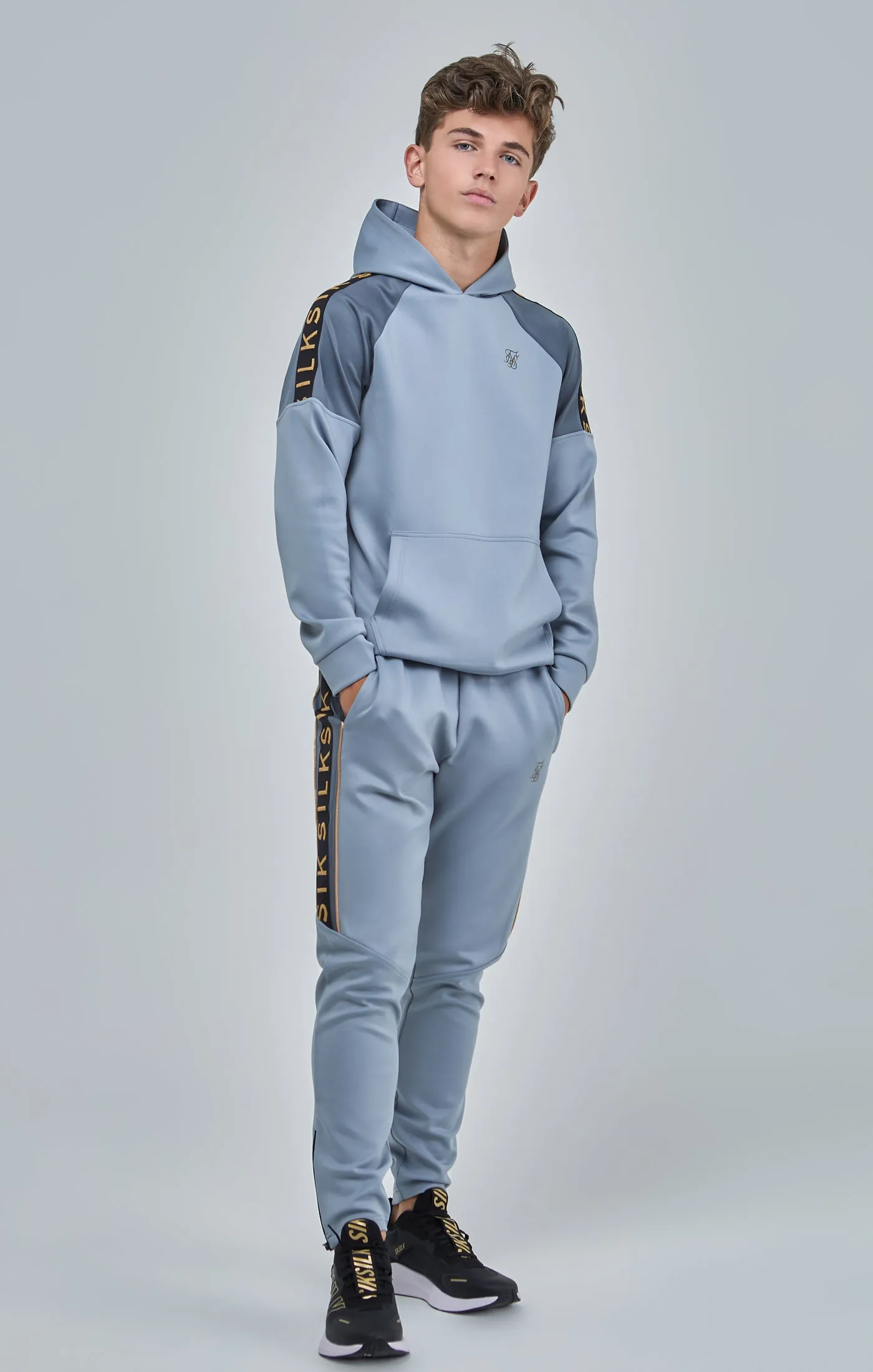 Boys Grey Taped Tracksuit sold by Siksilk product image thumbnail 4