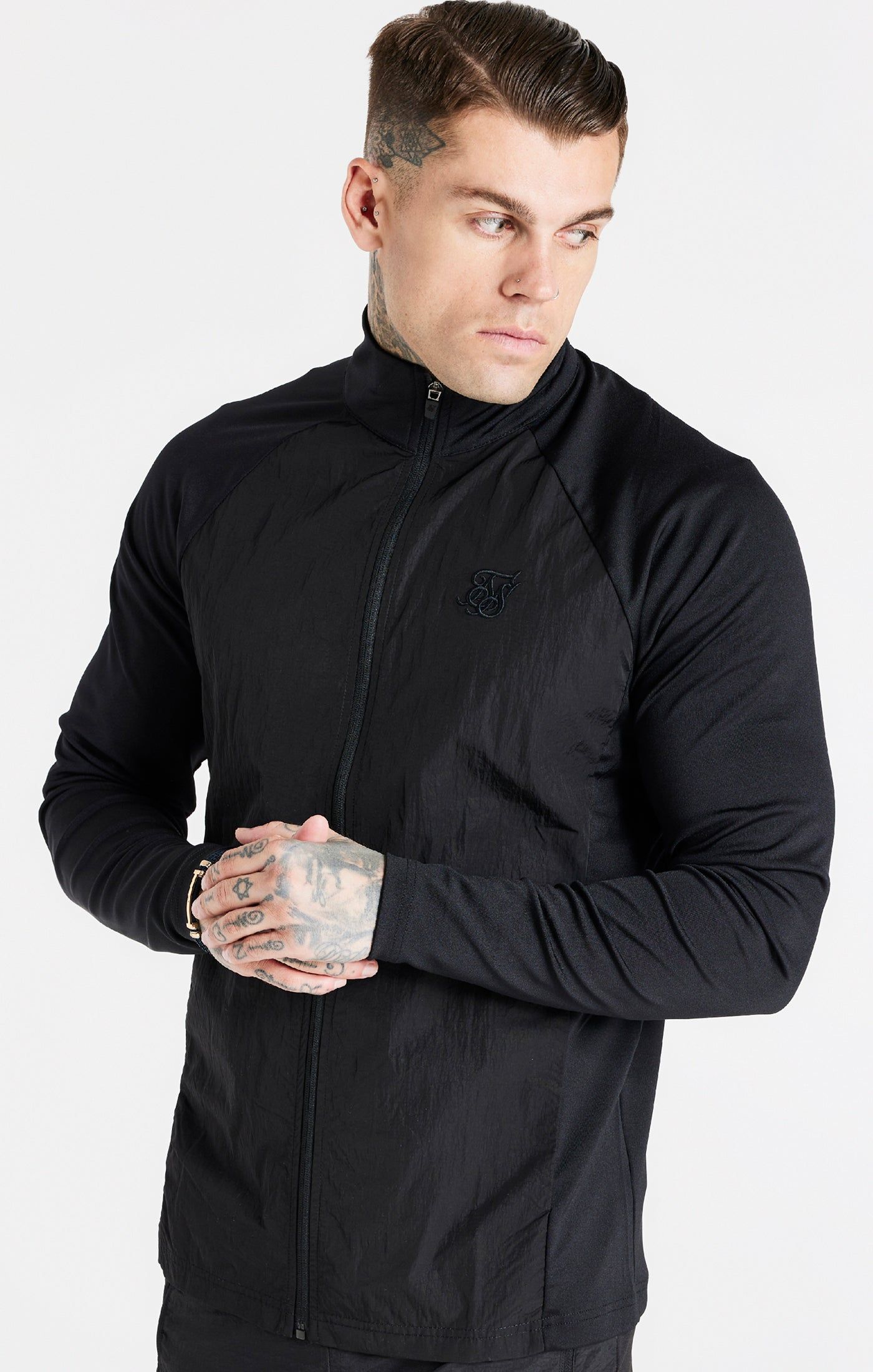 Black Adapt Funnel Zip Through sold by Siksilk