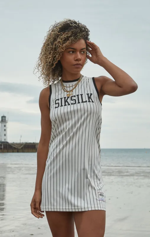 Ecru Basketball Pinstripe Dress sold by Siksilk