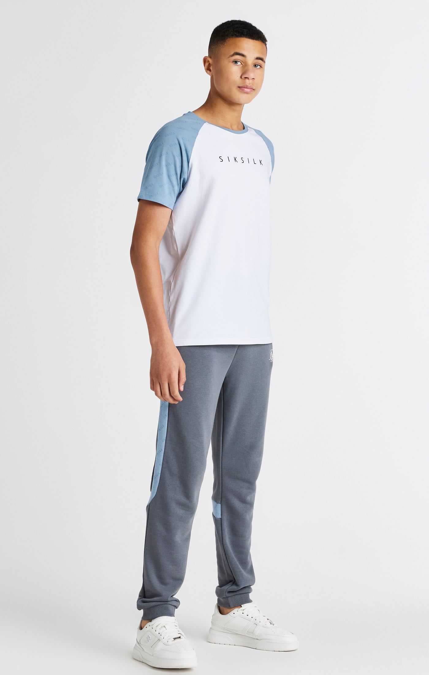 Boys Grey Printed Panel Jogger sold by Siksilk product image thumbnail 3